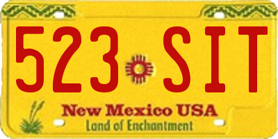 NM license plate 523SIT