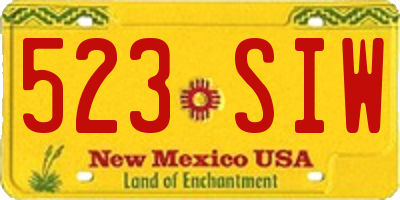NM license plate 523SIW