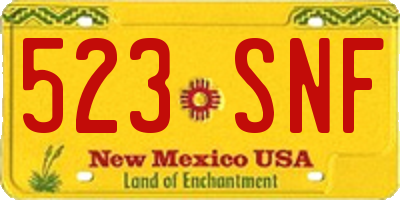 NM license plate 523SNF