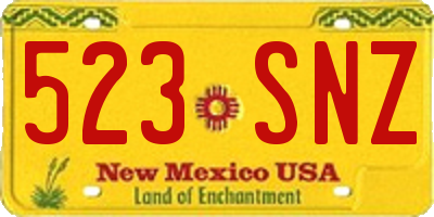 NM license plate 523SNZ