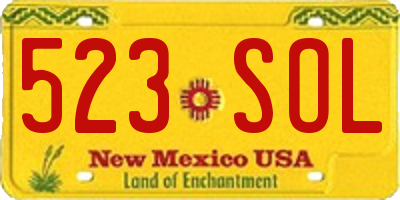 NM license plate 523SOL