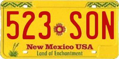 NM license plate 523SON