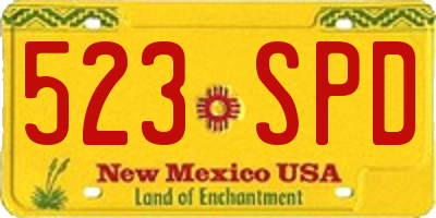 NM license plate 523SPD