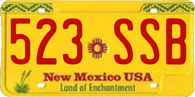 NM license plate 523SSB