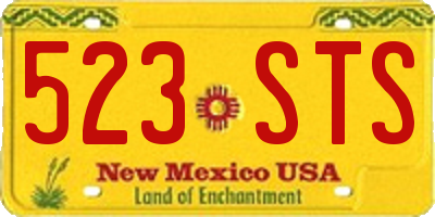 NM license plate 523STS