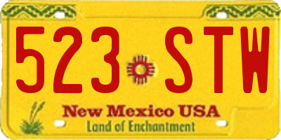NM license plate 523STW
