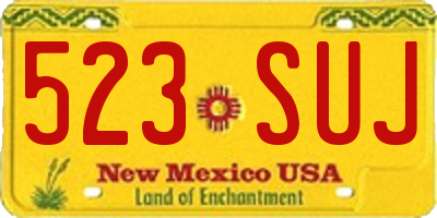 NM license plate 523SUJ