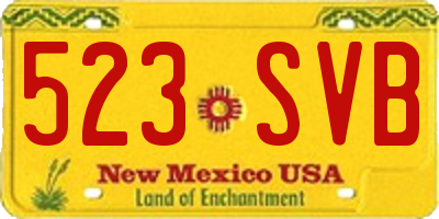 NM license plate 523SVB
