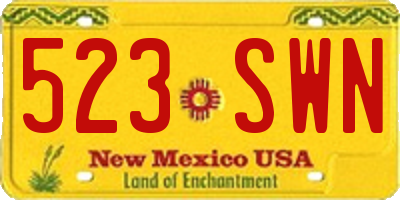 NM license plate 523SWN