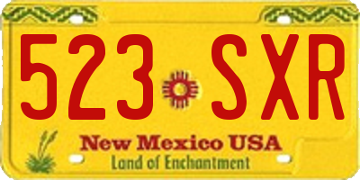 NM license plate 523SXR