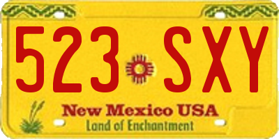 NM license plate 523SXY