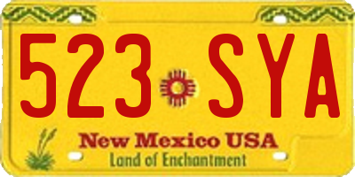 NM license plate 523SYA
