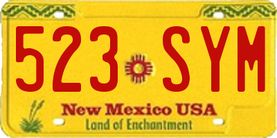 NM license plate 523SYM