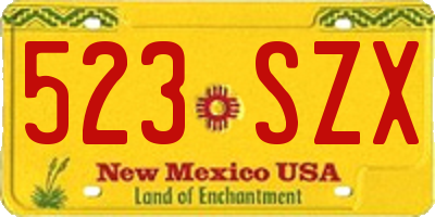 NM license plate 523SZX
