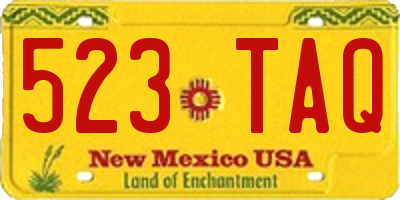 NM license plate 523TAQ
