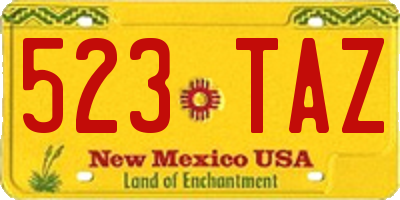 NM license plate 523TAZ