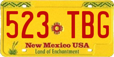 NM license plate 523TBG