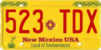 NM license plate 523TDX