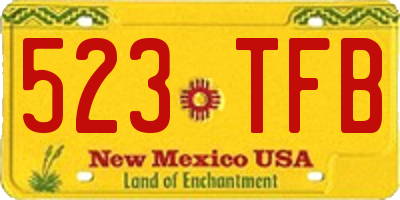 NM license plate 523TFB