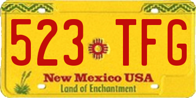 NM license plate 523TFG