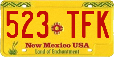 NM license plate 523TFK