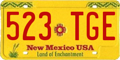NM license plate 523TGE