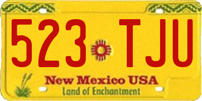 NM license plate 523TJU
