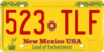 NM license plate 523TLF