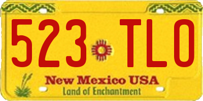 NM license plate 523TLO