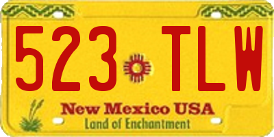 NM license plate 523TLW