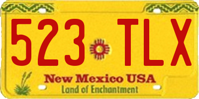 NM license plate 523TLX