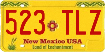 NM license plate 523TLZ