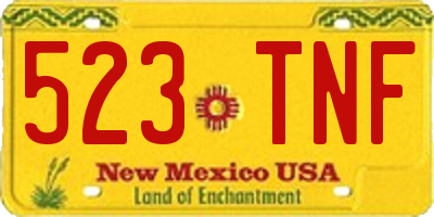 NM license plate 523TNF