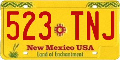 NM license plate 523TNJ