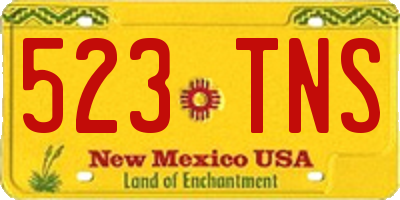 NM license plate 523TNS