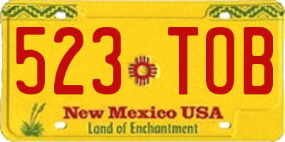 NM license plate 523TOB