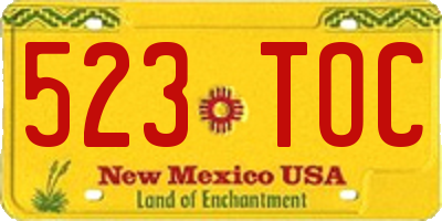 NM license plate 523TOC