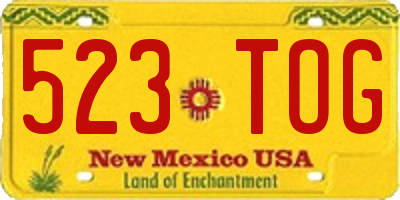 NM license plate 523TOG