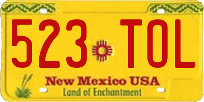 NM license plate 523TOL