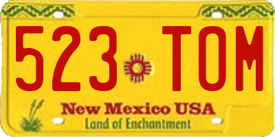 NM license plate 523TOM