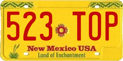 NM license plate 523TOP
