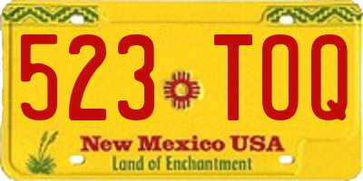 NM license plate 523TOQ