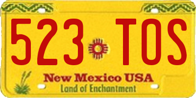 NM license plate 523TOS