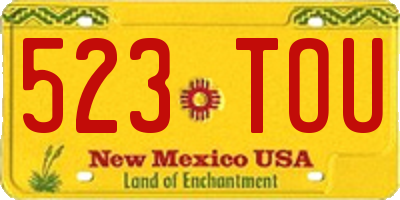 NM license plate 523TOU
