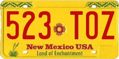 NM license plate 523TOZ