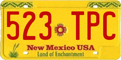NM license plate 523TPC