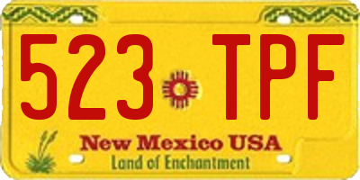 NM license plate 523TPF