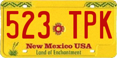 NM license plate 523TPK