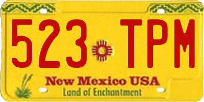 NM license plate 523TPM