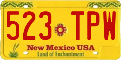 NM license plate 523TPW